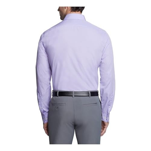 Van Heusen Men's Dress Shirt Fitted Poplin Solid, Lavender, 15.5" Neck 32"-33" Sleeve - Image 2