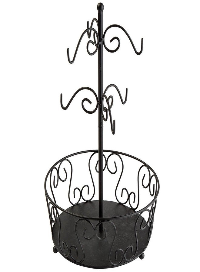 Fox Valley Traders Mug Rack with Coffee Pod Storage - Coffee Cup Tree Holds 6 Mugs - Black - Image 1