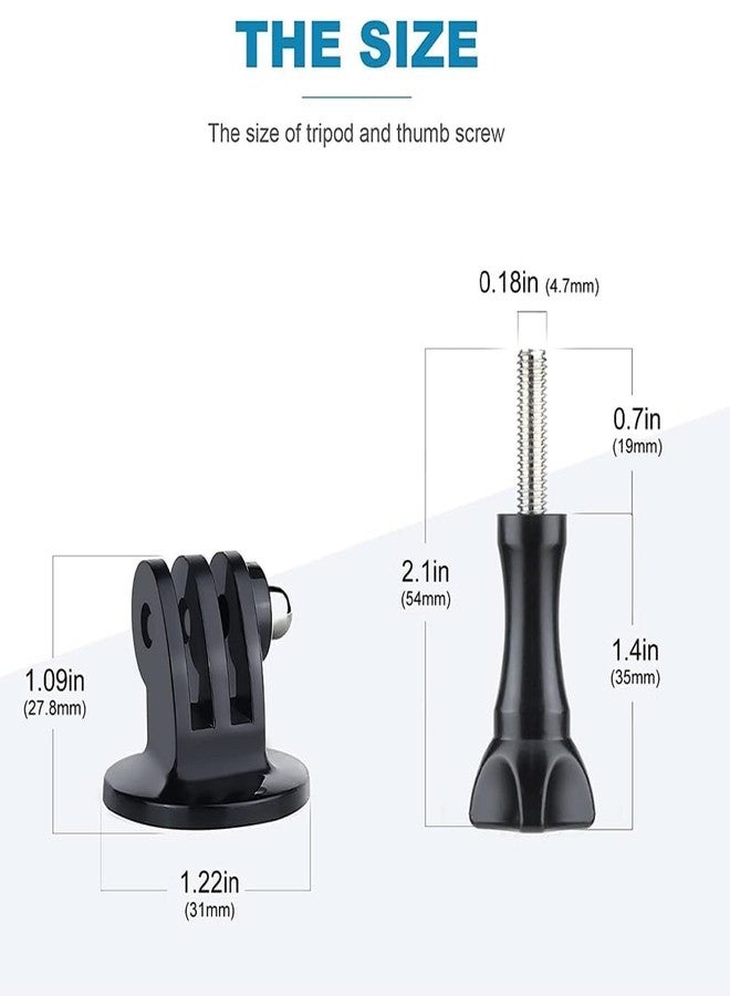 Action Pro Tripod Adapter Mount and Screw Kit Accessories | Compatible with GoPro Hero 13 12 11 10 9 8 7 6 5 4 3 3 Plus and Action Cameras | Durable, Lightweight Mount Kit - Image 4