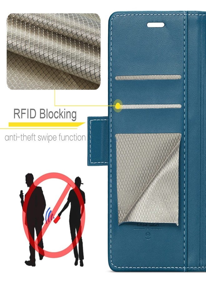 غطاء ريرزويرو لهاتف جوجل بيكسل 7A، جراب محفظة [حجب RFID]، جراب محفظة فاخر من جلد البولي يوريثان، جراب قابل للطي مع فتحة لحامل البطاقات، جراب قابل للطي لهاتف جوجل بيكسل 7A، أزرق - Image 2