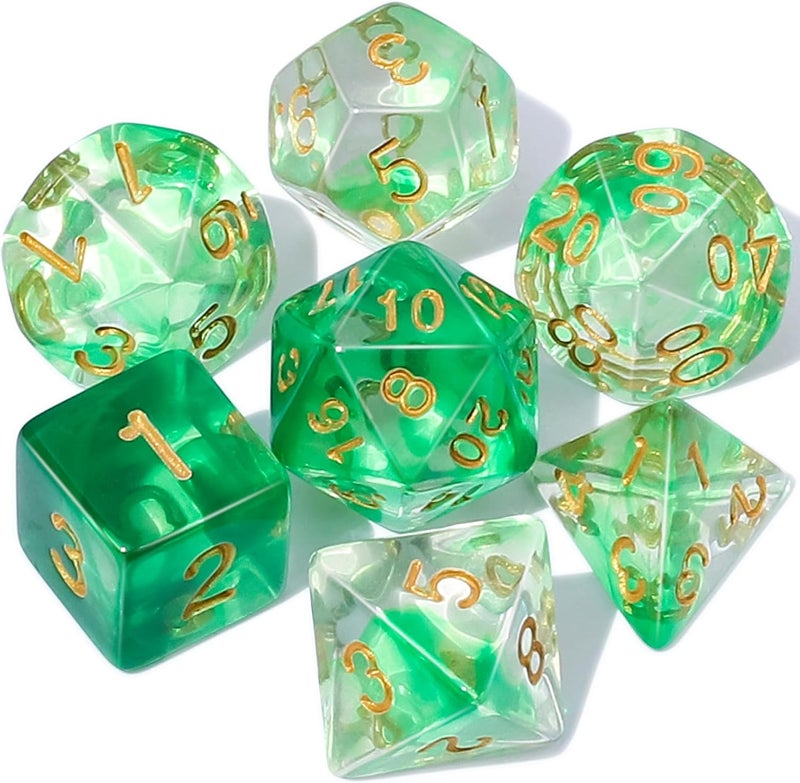 CiaraQ DND Polyhedral Dice Set with a Black Dice Bag for D&D RPG MTG Role Playing Table Games - Image 1
