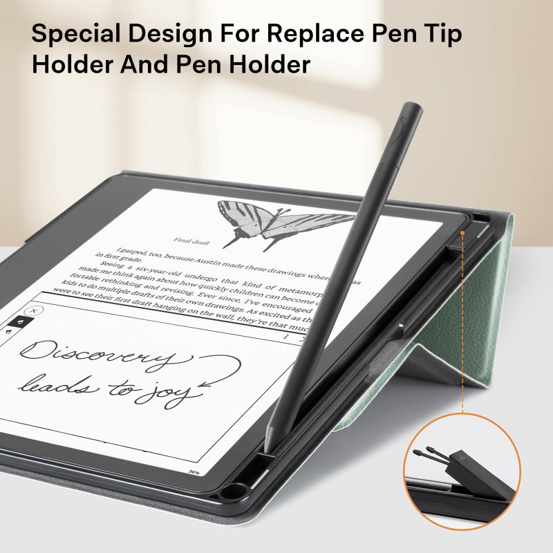 CoBak Stand Case for Kindle Scribe - Premium Folio Leather Cover with Pen Holder, Auto Sleep/Wake - Compatible with 10.2 Inch Kindle Scribe (2022/2024 Release) - Image 3