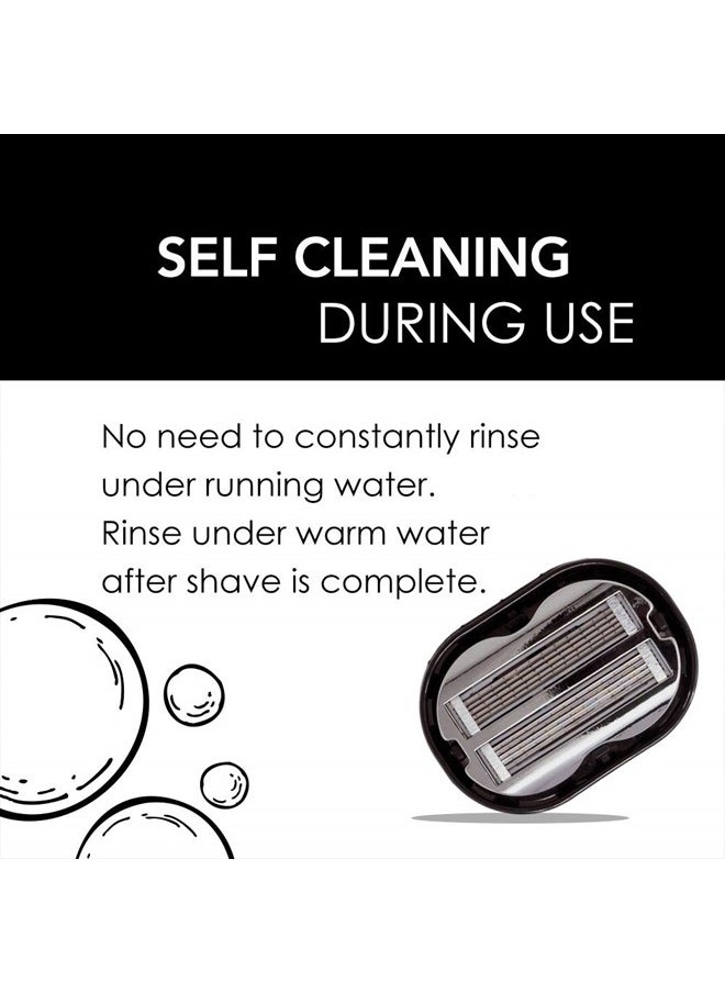 OmniShaver Deluxe Omnishaver Kit - Black - The Fastest Way to Shave Head, Legs, Arms, Body | an Alternative to Disposable Shaving Razors Self Cleans & Strops During Use with Shave Butter & Replacement Cartridge  - Image 4
