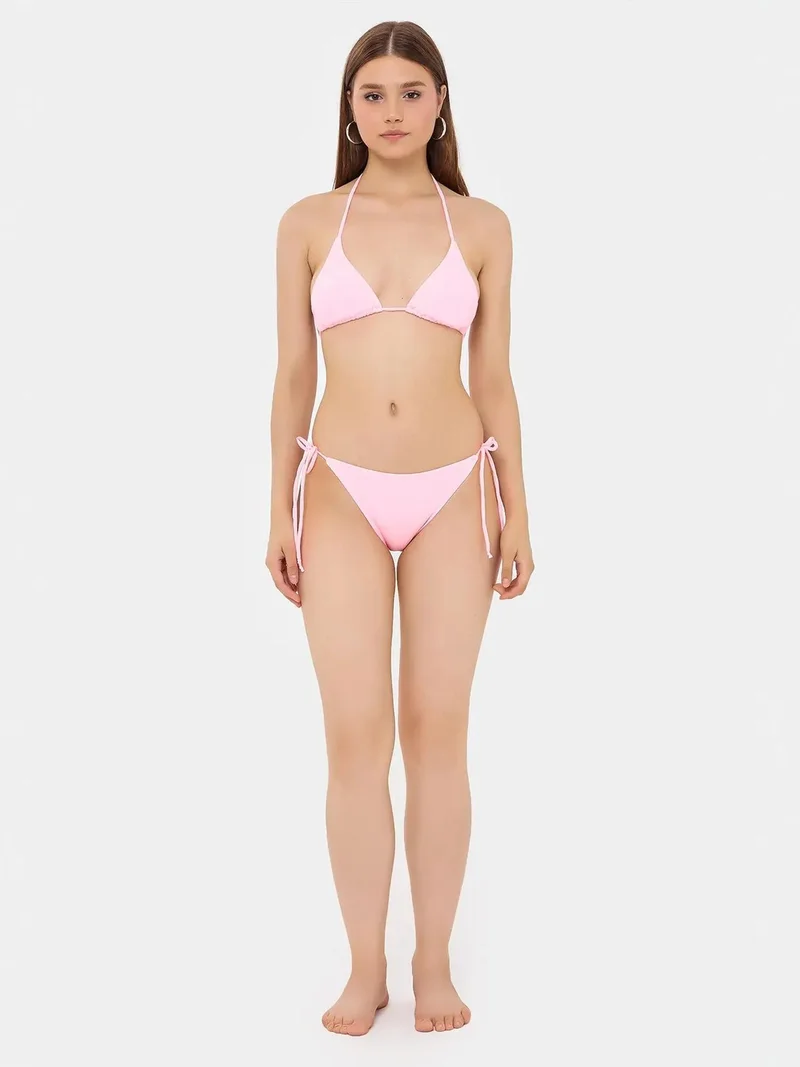 زوبعة طقم بيكيني مثلث بربطة جانبية بتأثير تاي داي
