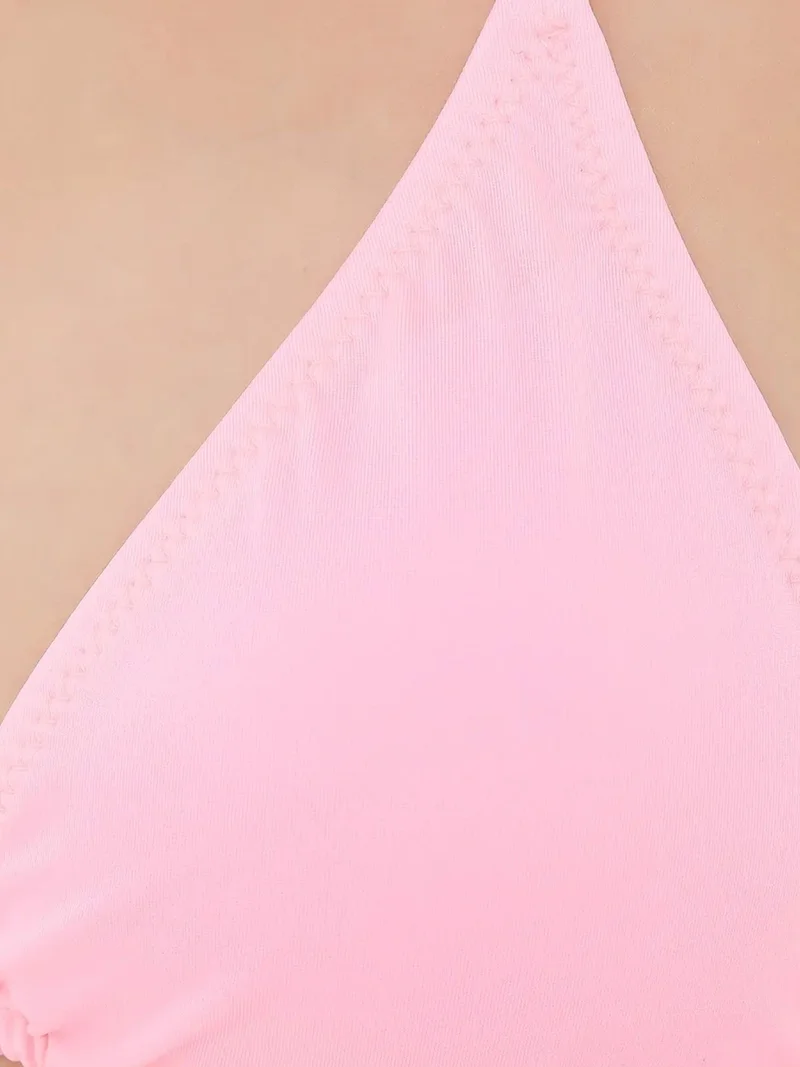 زوبعة طقم بيكيني مثلث بربطة جانبية بتأثير تاي داي