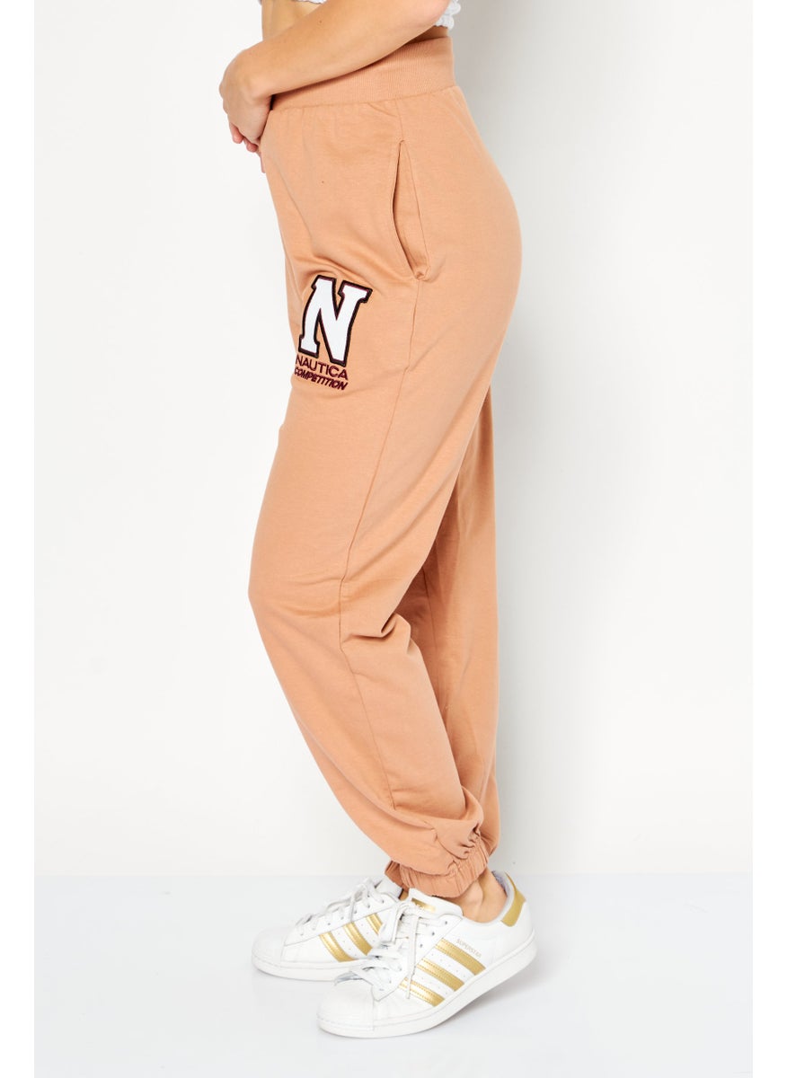 Nautica Competition Women Sportswear Fit Embroidered Training Pants, Brown  - Image 3