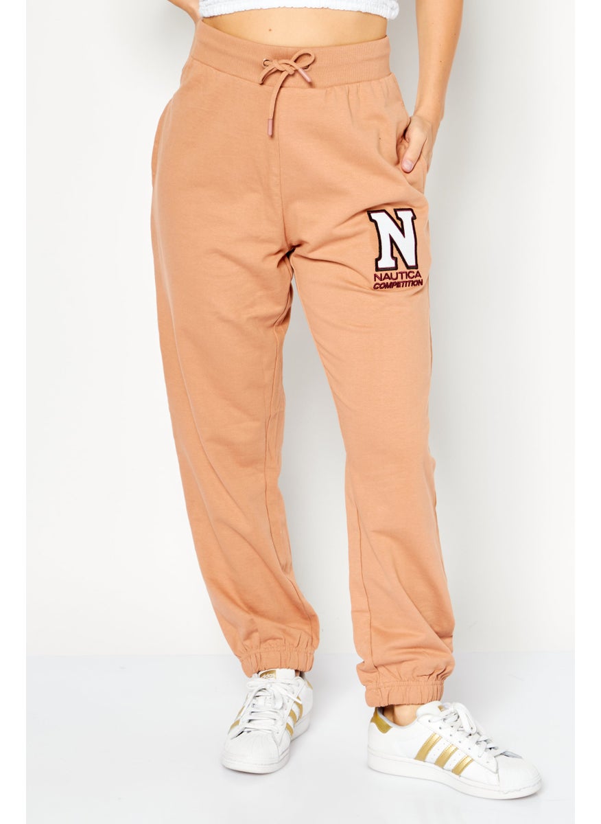 Nautica Competition Women Sportswear Fit Embroidered Training Pants, Brown  - Image 1