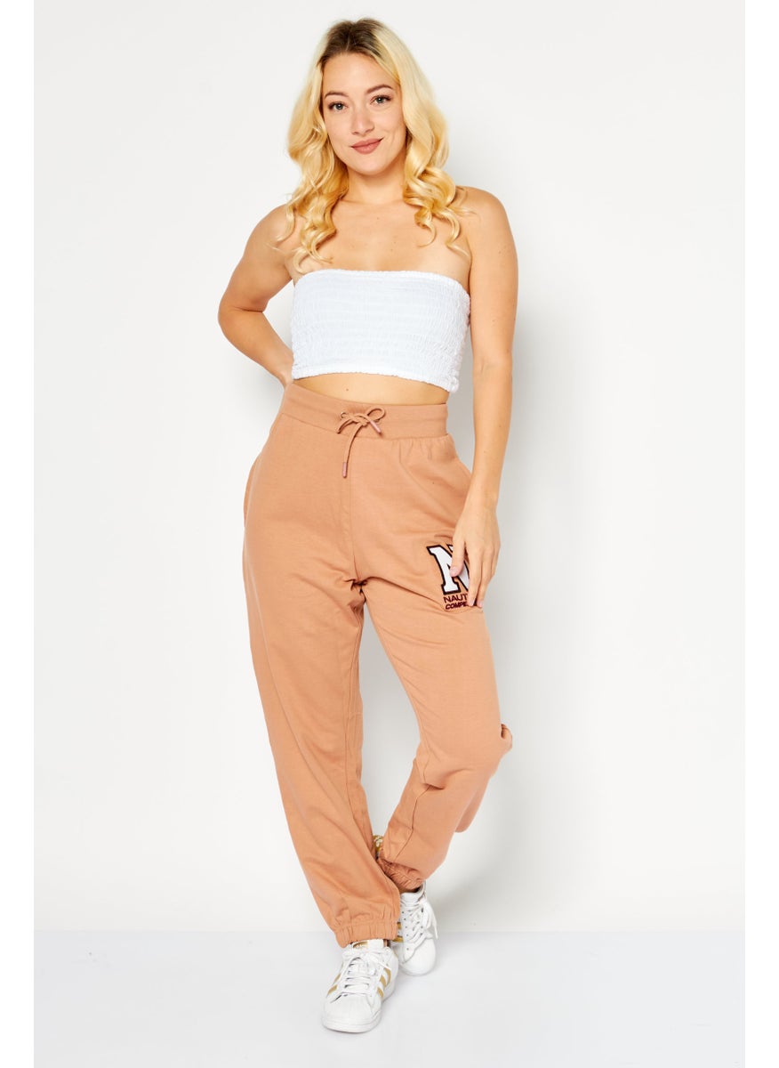 Nautica Competition Women Sportswear Fit Embroidered Training Pants, Brown  - Image 2
