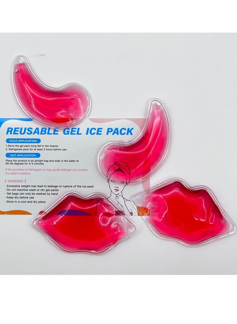 Coldcool Lip ＆ Eye ice Packs, Gel Eye Pad Cold Eye Mask Hot Cold Compress Reusable Gel Eye Pads Treat Eye Swelling  - Image 3