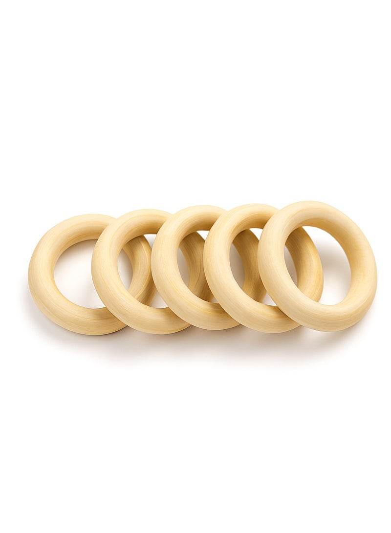 Wood Circles Beads, Wooden Ring - 12 Pieces 10 cm - Image 1