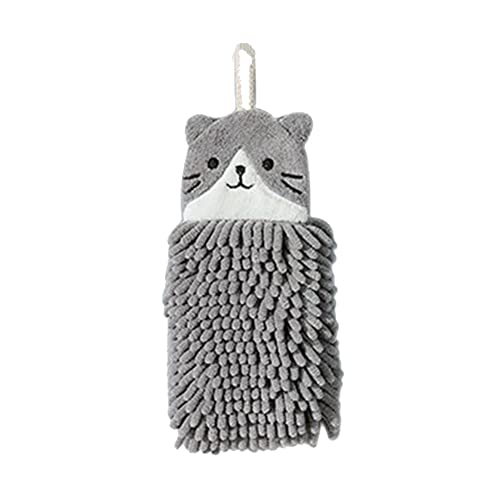 GTONEE Cute Cat Chenille Hand Towel - Ultra Soft, Highly Absorbent, Thick, Quick Drying, Children's Bathroom & Kitchen Towel - Image 1