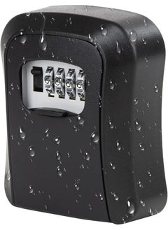 erorex Key Lock Box Waterproof Lock Box For House Keys Portable Combination Lockbox Wall Mounted Hanging Key Storage Box Resettable Code Safe Security Lock Box  - Image 1