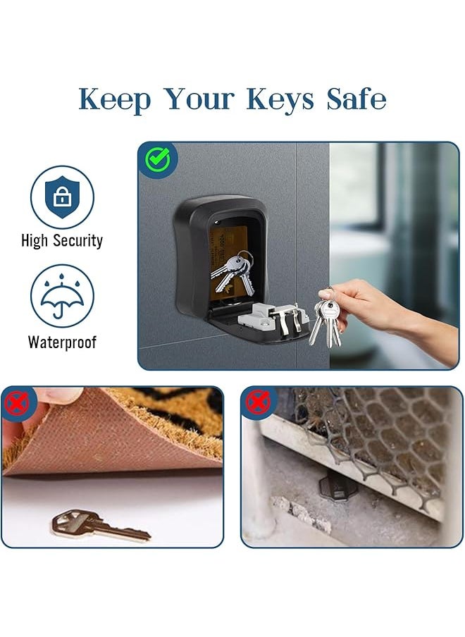 erorex - Key Lock Box Waterproof Lock Box For House Keys Portable Combination Lockbox Wall Mounted Hanging Key Storage Box Resettable Code Safe Security Lock Box - Image 1