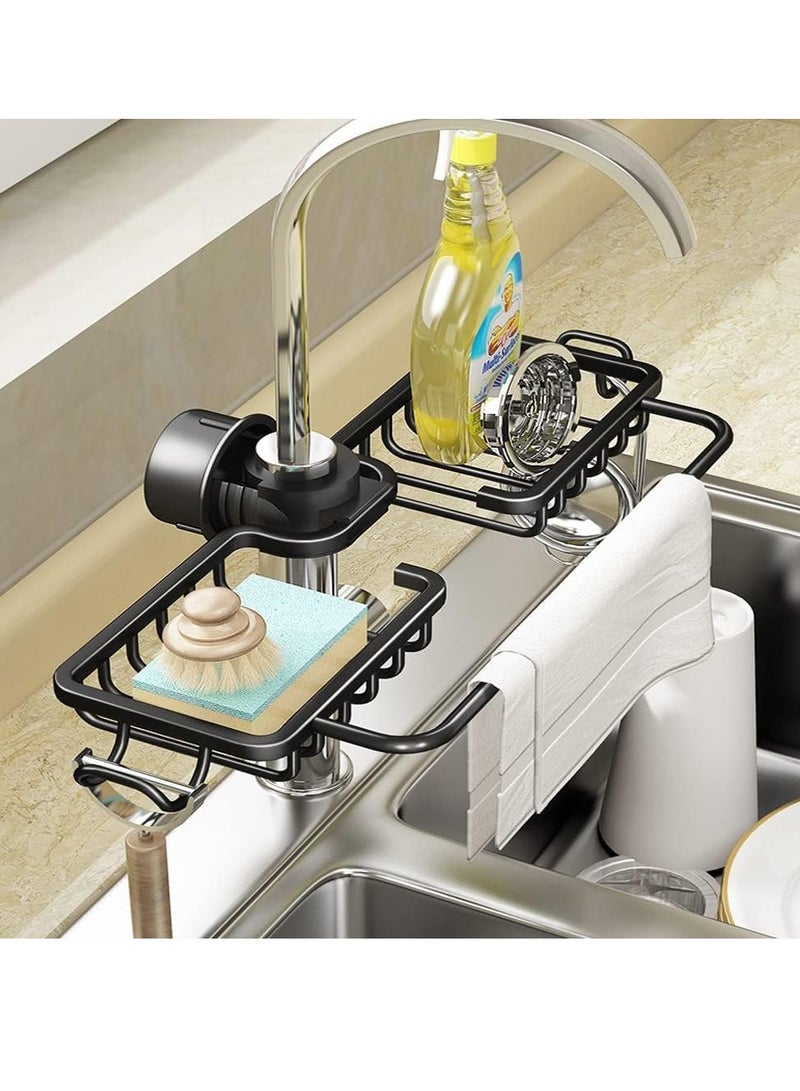 MIXDE Sponge Holder Over Faucet Kitchen Sink Caddy Organizer, Stainless Steel Detachable Hanging Faucet Drain Rack for Bathroom, Scrubbers, Soap - Image 2