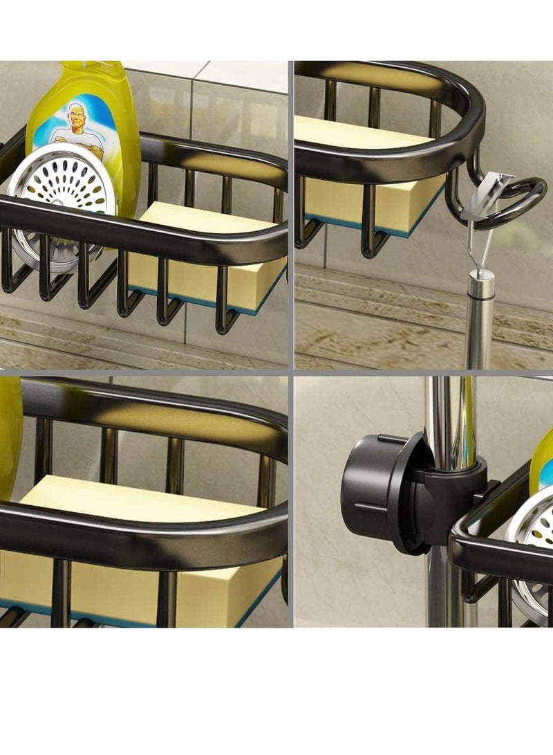 MIXDE Sponge Holder Over Faucet Kitchen Sink Caddy Organizer, Stainless Steel Detachable Hanging Faucet Drain Rack for Bathroom, Scrubbers, Soap - Image 3
