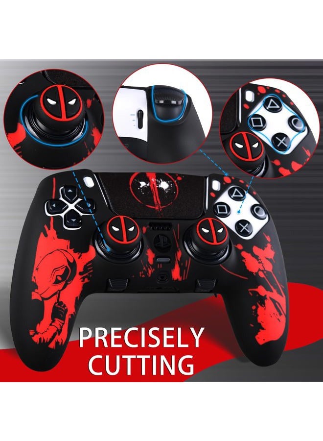 YoRHa Non-Slip Silicone Cover for PS5 Edge Elite Controller with Thumbstick Caps x 2 & Sticker x 1(Depool Theme) - Image 3
