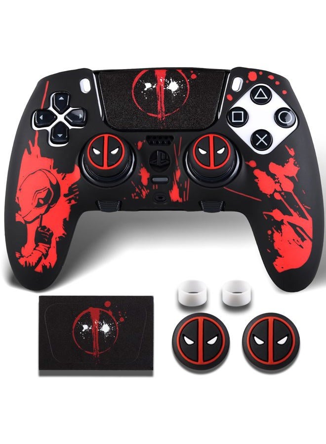 YoRHa Non-Slip Silicone Cover for PS5 Edge Elite Controller with Thumbstick Caps x 2 & Sticker x 1(Depool Theme) - Image 1