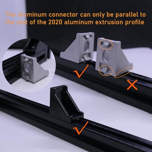 QIJINTRID 20 Sets 2020 Series Aluminum Extrusion Profile Connector,20pcs Extruded 2020 Corner Bracket,with 40pcs Sliding T Nuts and Screws, for T Slot Aluminum Extrusion Profile Accessories - Image 5