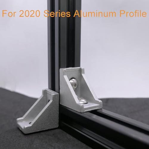 QIJINTRID 20 Sets 2020 Series Aluminum Extrusion Profile Connector,20pcs Extruded 2020 Corner Bracket,with 40pcs Sliding T Nuts and Screws, for T Slot Aluminum Extrusion Profile Accessories - Image 4