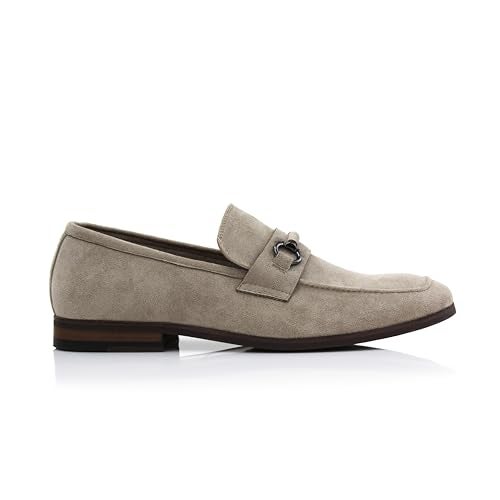 Ferro Aldo Men's Demitri Suede Horsebit Loafers | Classic Slip-On Moc Toe Dress Shoes | MFA19683 | in Beige Suede, Size 10 - Image 2