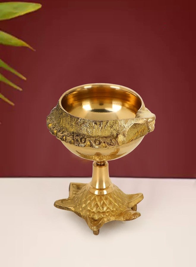 زاب إمبيكس مصباح زيت نحاسي تقليدي من Zap impex، مصباح ديا نحاسي عميق، مصباح زيت هندي، مصباح ديوالي بوجا، مصباح ديا على شكل سلحفاة كوبر (1) - Image 2