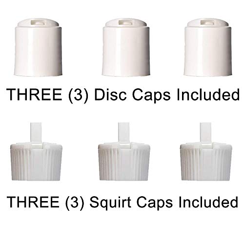 Aromine 16oz Natural Color HDPE Squeeze Bottles with Disc Cap and Squirt Cap (3 Pack) (16oz) - Image 4