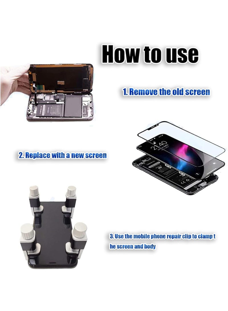 4-Pieces Phone screen repair tool, Adjustable Fastening Clamps Clip , compatible with mobile phones, tablets, LCD Screen, Laptops - Image 4