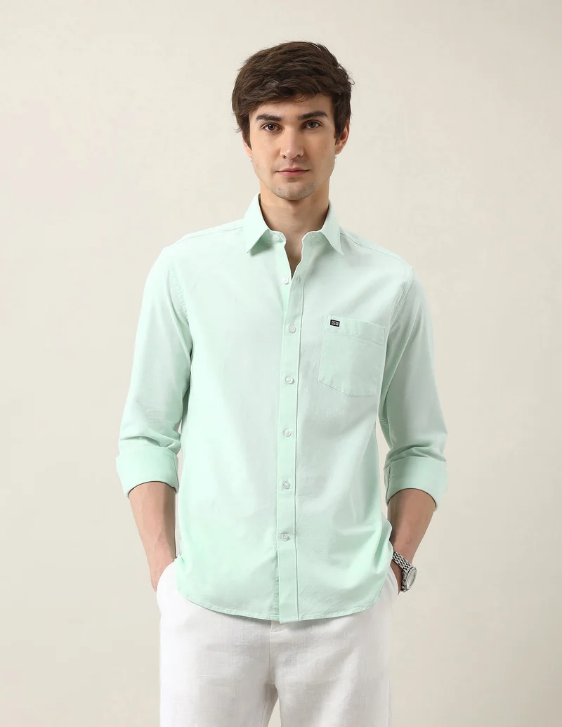 Solid Slim Fit Air Soft Shirt