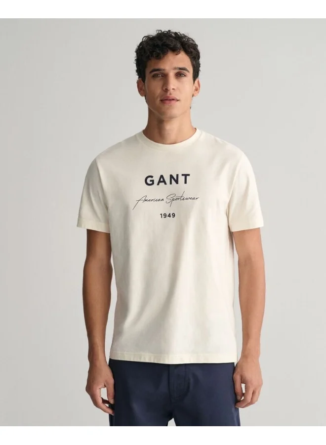 GANT GANT Script Graphic Printed T-Shirt