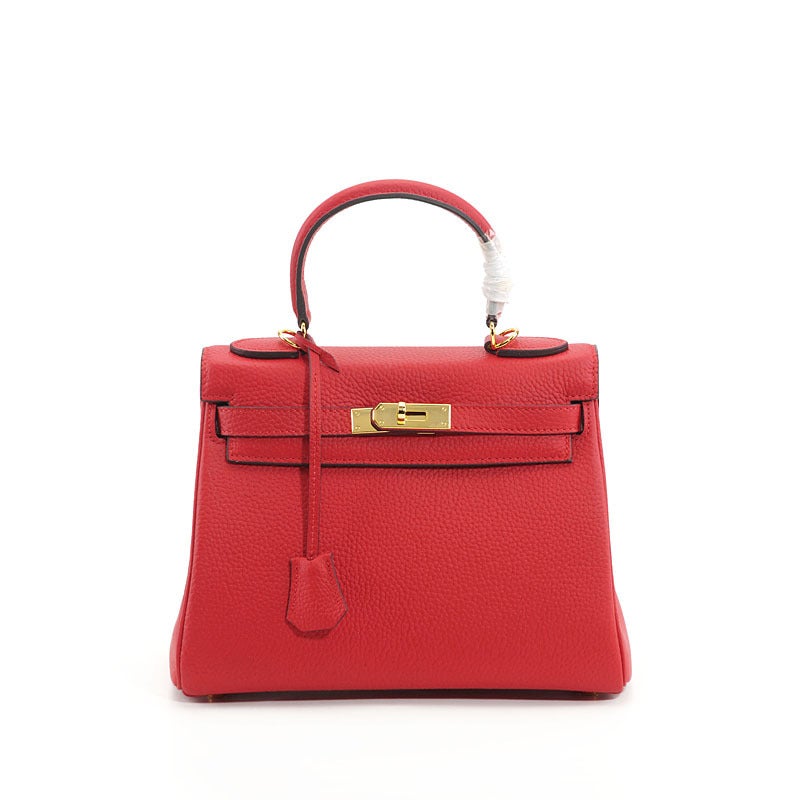 Genuine Leather Women'S Bag Kelly Bag Red Cross-Body Bag Hand-Held Wedding Bride Platinum Kelly Bag - Image 1