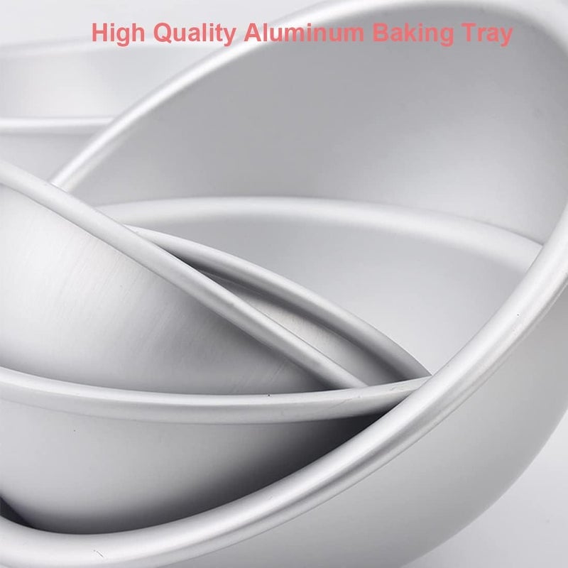 Qicfrk 2 Pcs Cake Sphere Pan 6.5 Inche 3D Half Sports Ball Cake Pan Anodized Aluminum Hemisphere for Birthday Create Any Ball Shaped Cake DIY - Image 4