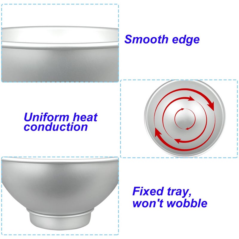 Qicfrk 2 Pcs Cake Sphere Pan 6.5 Inche 3D Half Sports Ball Cake Pan Anodized Aluminum Hemisphere for Birthday Create Any Ball Shaped Cake DIY - Image 3