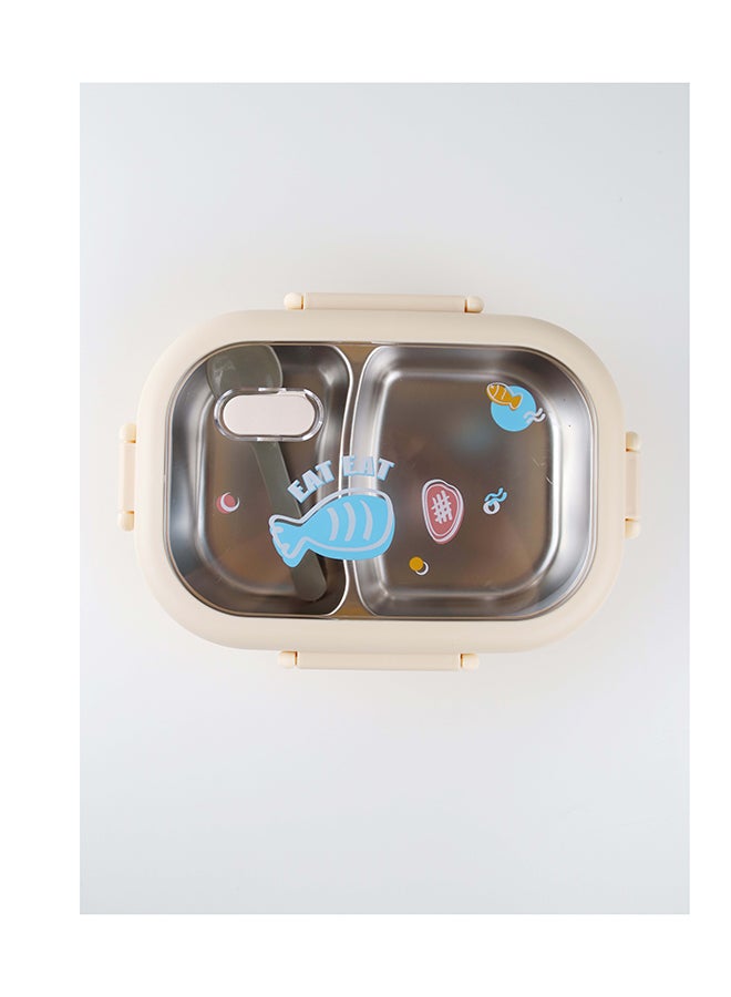 Toshionics Stainless Steel Lunch Box – 1.4L – with 2 Compartments, Microwave Safe, Spoon, Leakproof Lid, BPA Free, Freezer & Dishwasher Safe – for Kids & Adults – Ideal for School, Office, Travel – 20 x 14 x 5 cm - Image 5