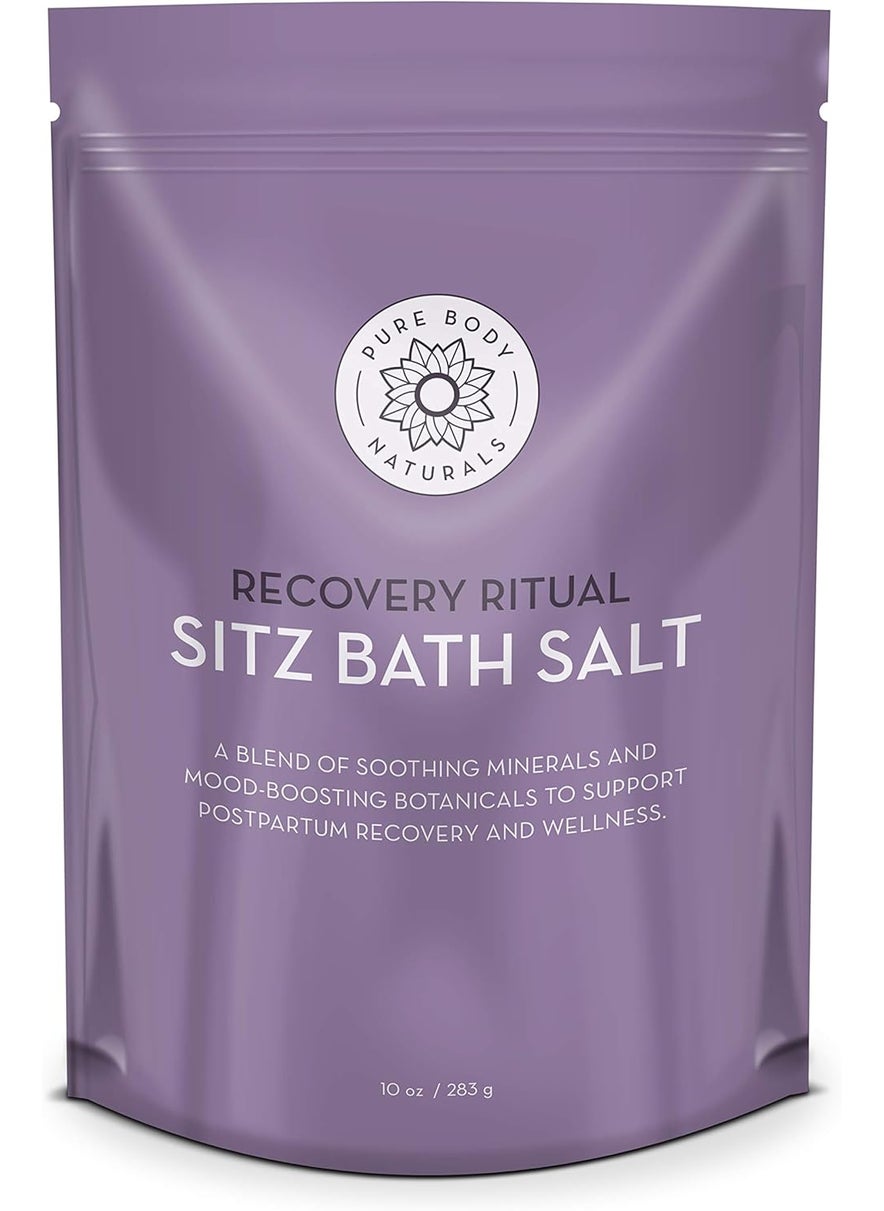 PURE BODY NATURALS Sitz Bath Salt  Postpartum Care and Hemorrhoid Treatment  Natural Soak for Self Care and Hemmoroid Treatment  Post Partum Essentials 10 Oz by Pure Body Naturals 