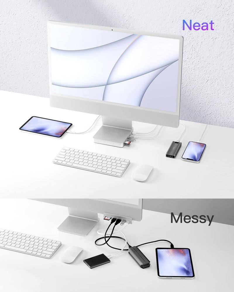 Inateck USB C Hub for iMac, Docking Station Compatible with iMac 24 Inch 2021/2023, USB 3.2 Gen 2, 8-in-1 Aluminium USB Hub with NVMe SSD Enclosure, USB C 10 Gbps and SD/TF Card Reader, DK2001 - Image 5