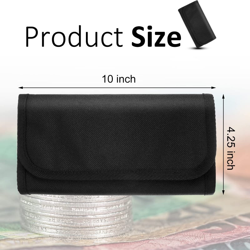 Saintrygo Money Organizer, Money Wallet for Cash with 8 Zippered Pockets Multipack Cash Bill Organizer Envelope Wallet for Budgeting Savings Travel Currencies Receipt Coupons Tips, Black(Black) - Image 3