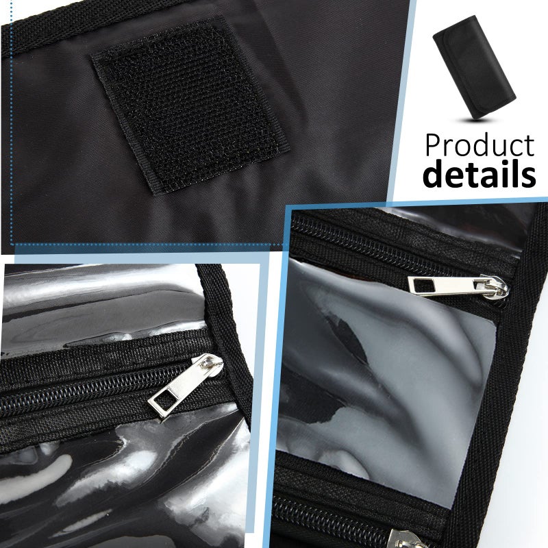 Saintrygo Money Organizer, Money Wallet for Cash with 8 Zippered Pockets Multipack Cash Bill Organizer Envelope Wallet for Budgeting Savings Travel Currencies Receipt Coupons Tips, Black(Black) - Image 4