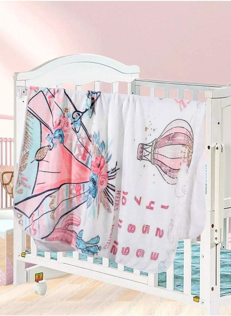 Generic Newborn Unisex Floral & Letter Blanket Photography Prop  - Image 2