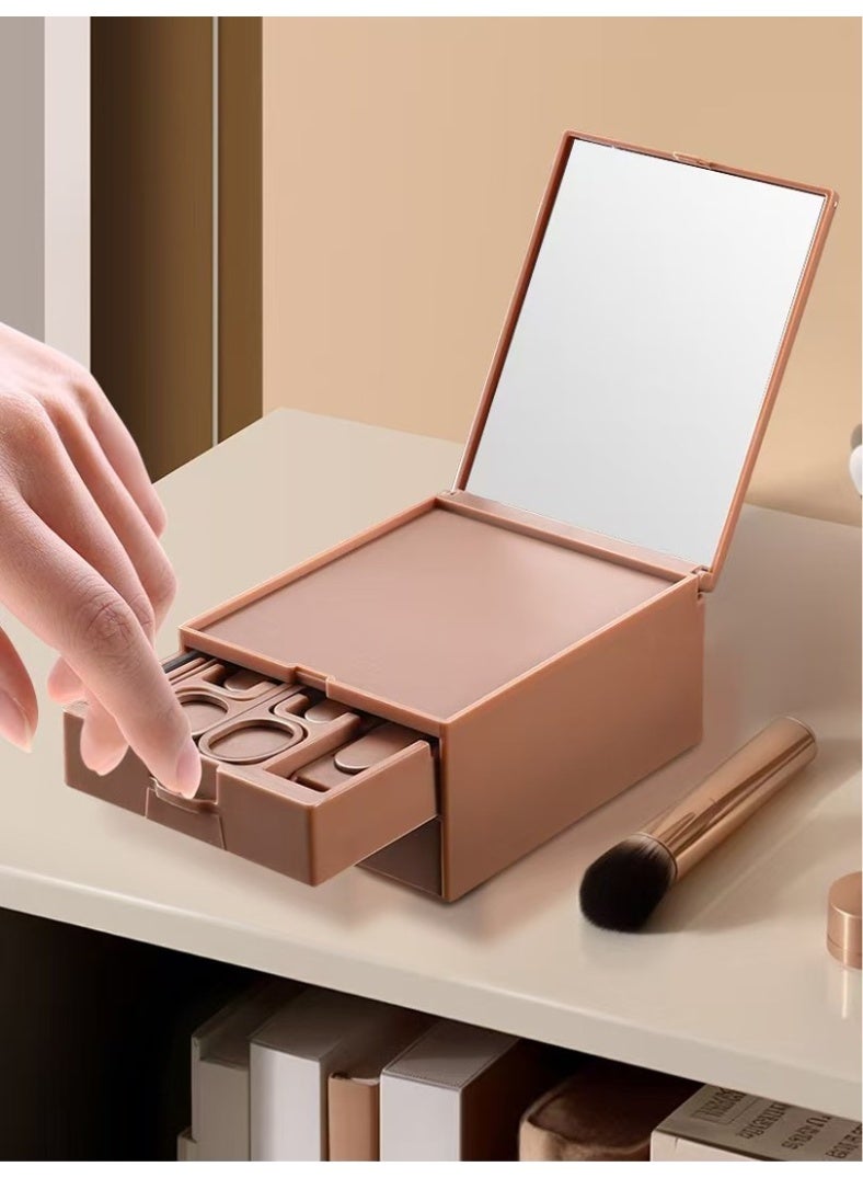 مجموعة أدوات العناية بالأظافر مجموعة أدوات قص الأظافر الاحترافية - 13 قطعة مجموعة أدوات العناية بالأظافر من الفولاذ المقاوم للصدأ مع تخزين مزدوج الطبقات ومرآة للعناية بالوجه واليدين والقدمين (بني) - Image 4