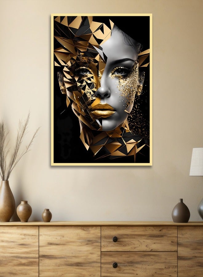 4gdran Canvas Wall Art For Wall Decoration Abstract Design With A Hollow Frame Size 120x80cm One Piece - Image 1
