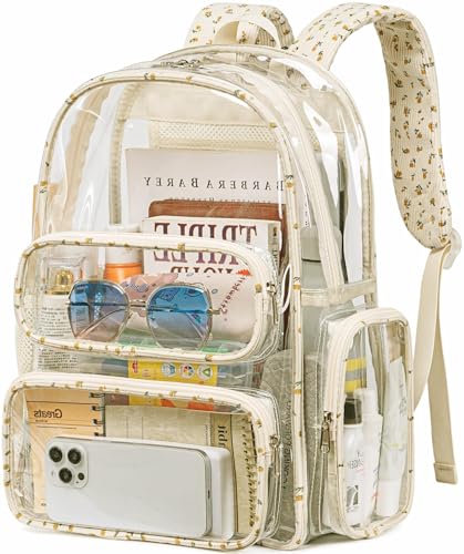 BTOOP Clear Backpack Heavy Duty Transparent Backpack 17 See Through Bookbag for College Work Festival Security with Padded Strap Large Capacity - Image 1