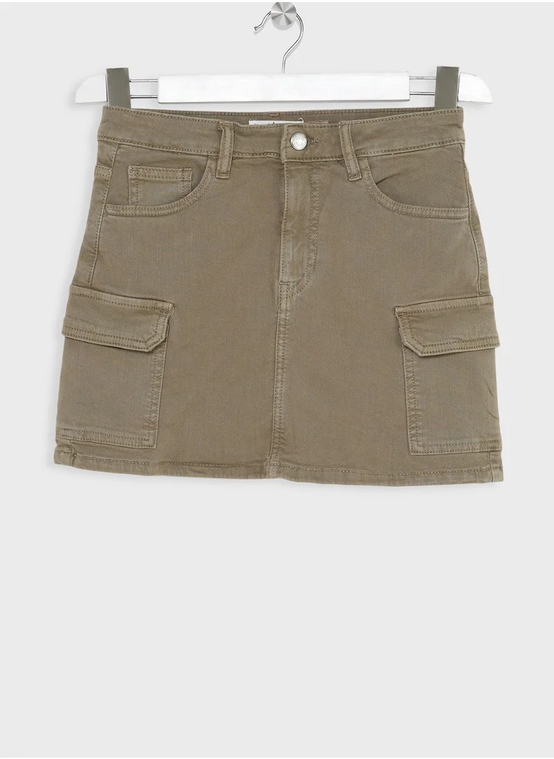 MANGO Youth Cargo Mini Skirt