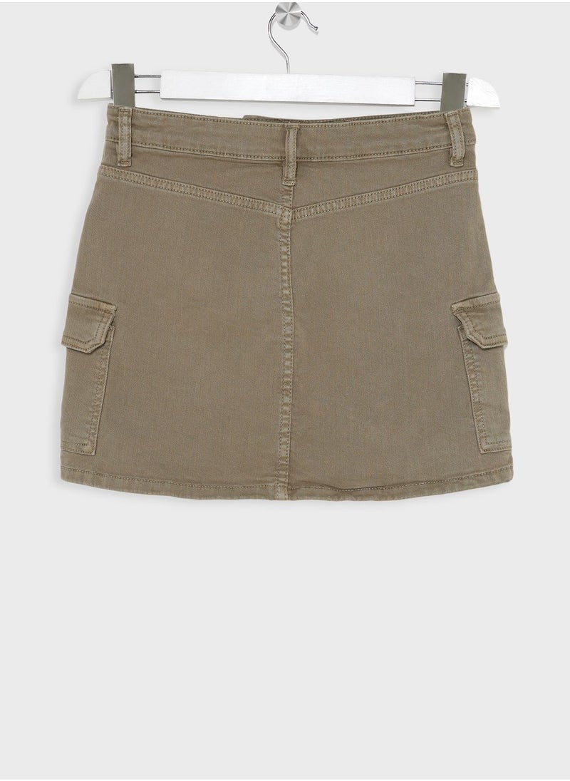MANGO - Youth Cargo Mini Skirt - Image 1