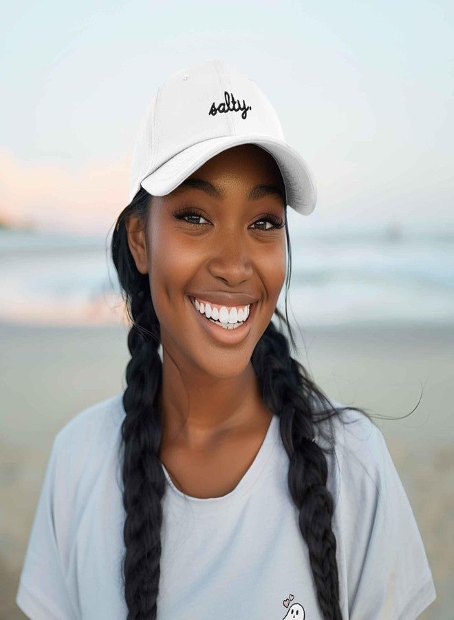 داليكس قبعة بيسبول قطنية مطرزة من داليكس، قابلة للتعديل، مناسبة للشاطئ، للنساء، باللون الأبيض - Image 4