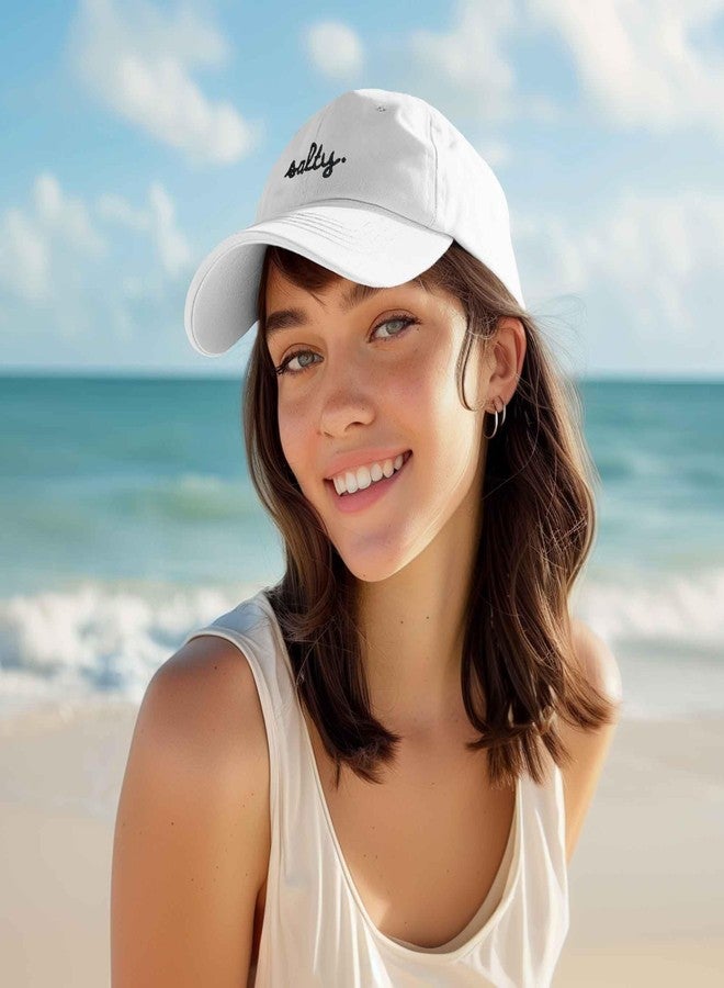 داليكس قبعة بيسبول قطنية مطرزة من داليكس، قابلة للتعديل، مناسبة للشاطئ، للنساء، باللون الأبيض - Image 3