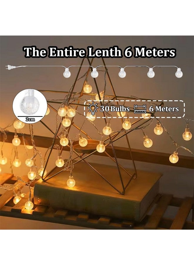 fizzytech Crystal Bubble Ball String Fairy Lights for Decortaion Diwali Christmas Xmas Light for Diwali Home Decorations Lighting, Lights of Home Decoration (Crystal-6 Meter 30 Led Warm White) - Image 4