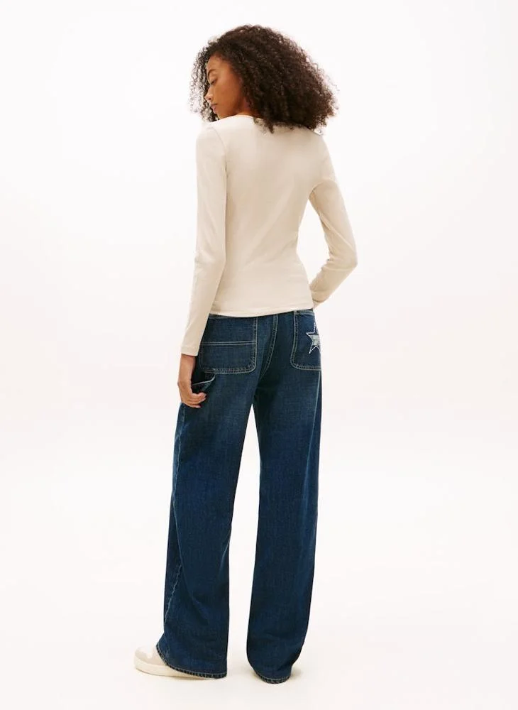 تومي جينز تيشيرت بياقة دائرية وشعار