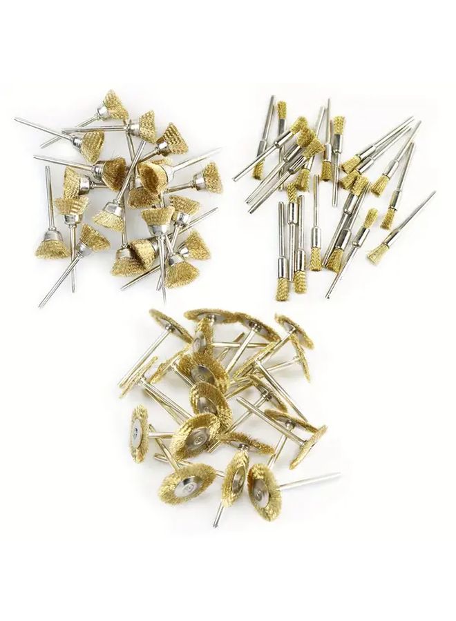 60 قطعة مجموعة مختلطة من فرشاة سلك نحاسي مقاس 3 مم، عجلة كأس، مجموعة تلميع وتنظيف لأدوات الدوران - Image 4