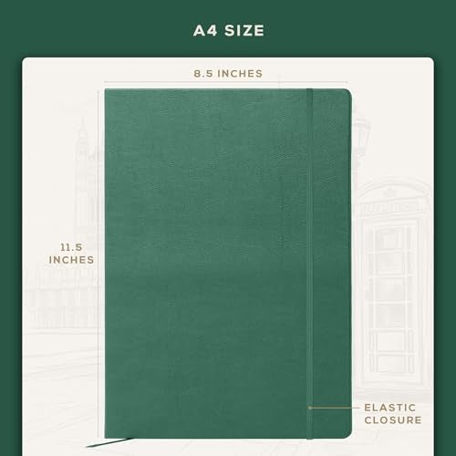 BEECHMORE BOOKS Lined Journal Notebook, 8.5 x 11.5 inch, A4 160 Lined Pages, Hardcover Leather Journals for Women, Men, Writing and Notebooks for Work - 120 GSM Thick Paper, Gifts Box Included - Image 3