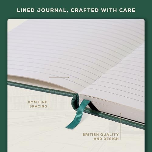 BEECHMORE BOOKS Lined Journal Notebook, 8.5 x 11.5 inch, A4 160 Lined Pages, Hardcover Leather Journals for Women, Men, Writing and Notebooks for Work - 120 GSM Thick Paper, Gifts Box Included - Image 5